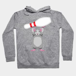 Mouse at Bowling with Bowling pin Hoodie